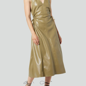 Speed It Up Faux Leather Midi Dress