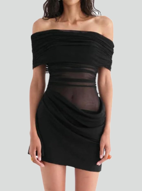 Tied To You Mesh Micro Mini Dress