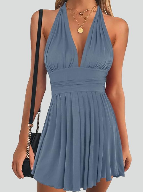 Olympia V Neck Mini Dress
